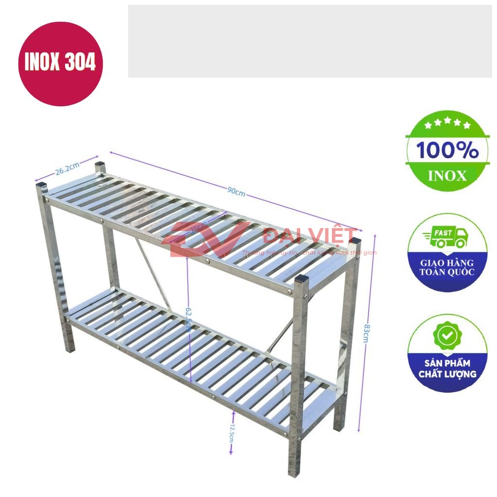 ke inox 2 tang thanh nan 900x260x830mm 2