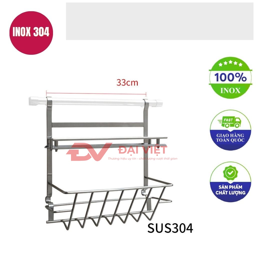 ke inox 2 tang treo tuong 33cm