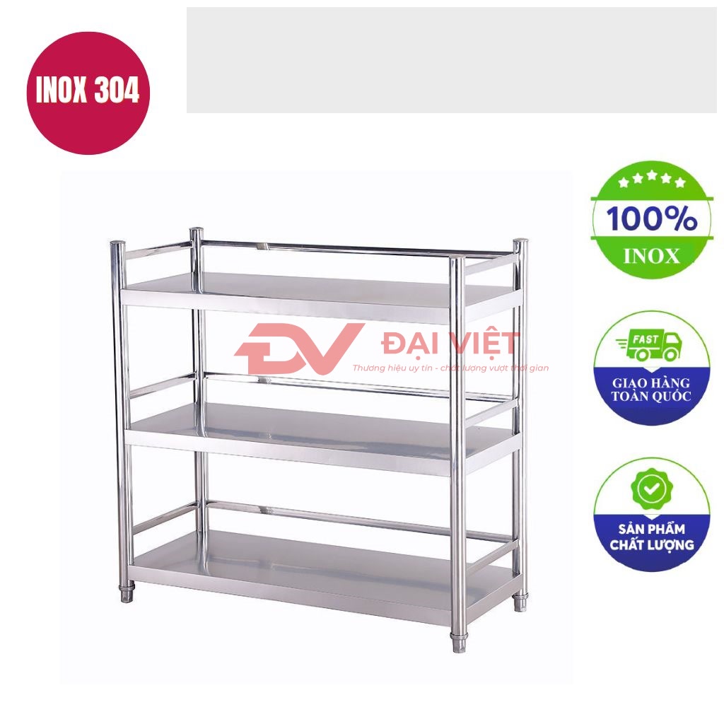 ke inox 3 tang mat phang 1000x360x830mm