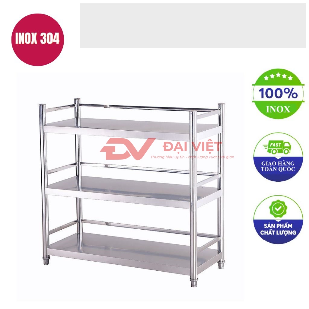 ke inox 3 tang mat phang 1200x360x830mm