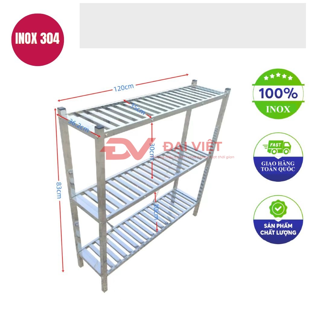 ke inox 3 tang thanh nan 1200x360x830mm
