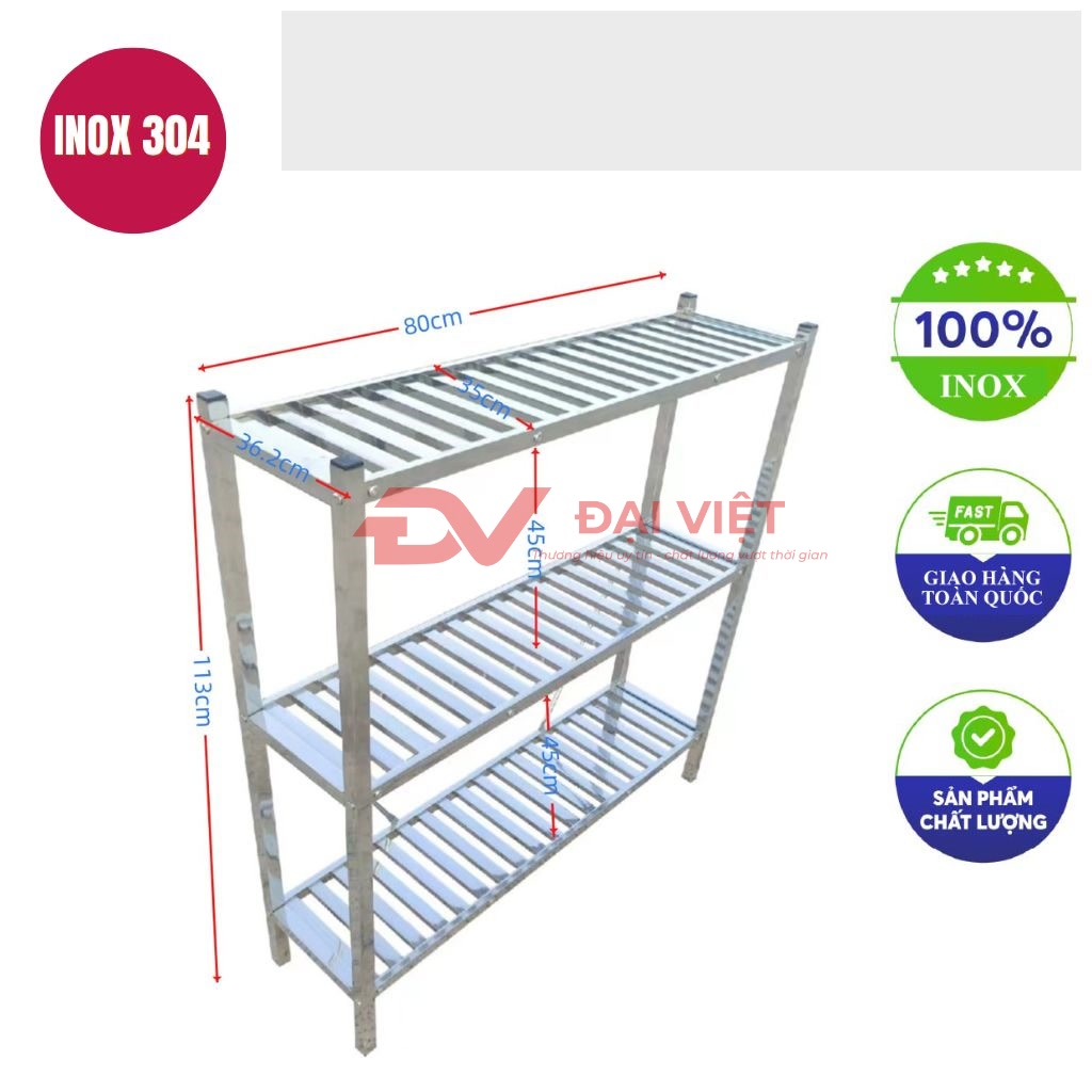 ke inox 3 tang thanh nan 800x360x1130mm