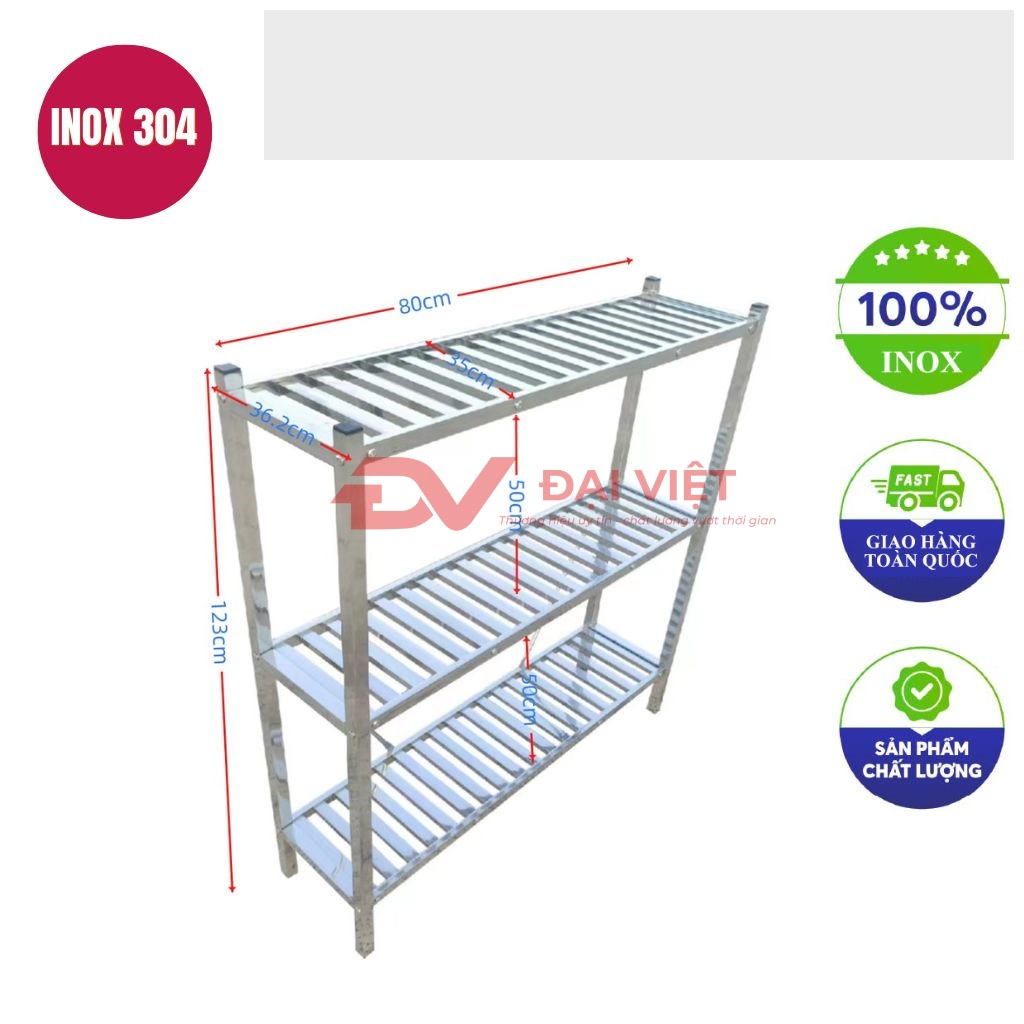 ke inox 3 tang thanh nan 800x360x1230mm
