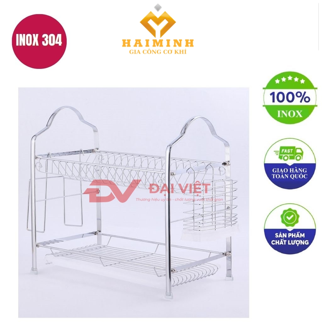 ke ong inox 2 tang 40x25x39cm