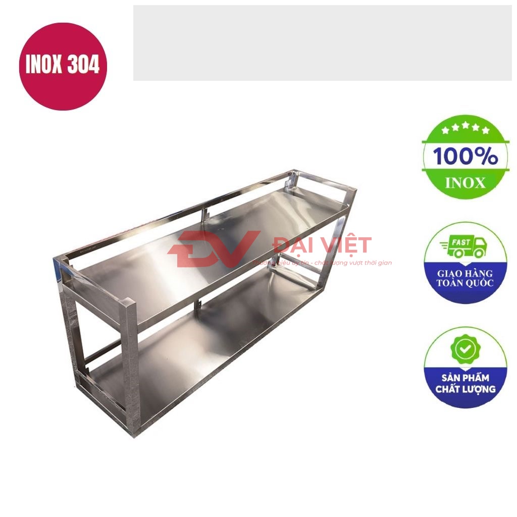 ke phang inox 2 tang treo tuong 1500x300x400mm