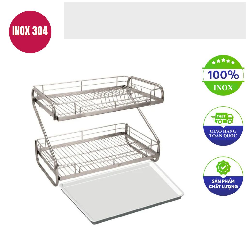 ke up chen inox 2 tang co khay hung nuoc