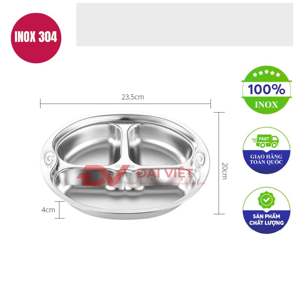 khay dung com inox 3 ngan 235x20x4cm
