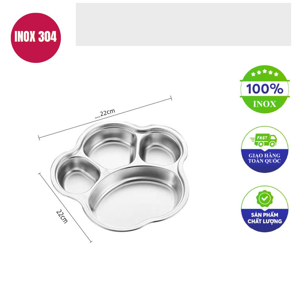 khay dung com inox 4 ngan