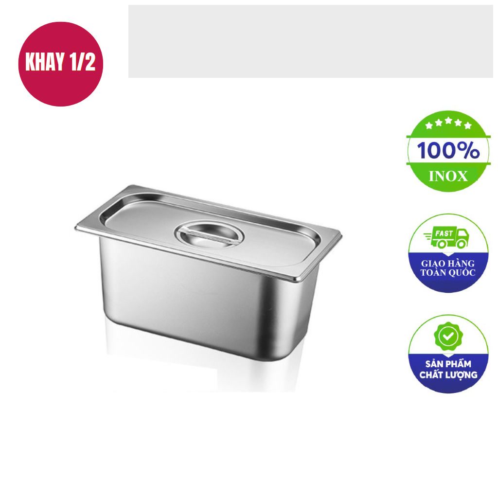 khay inox GN 1 2 inox 201 day 1mm