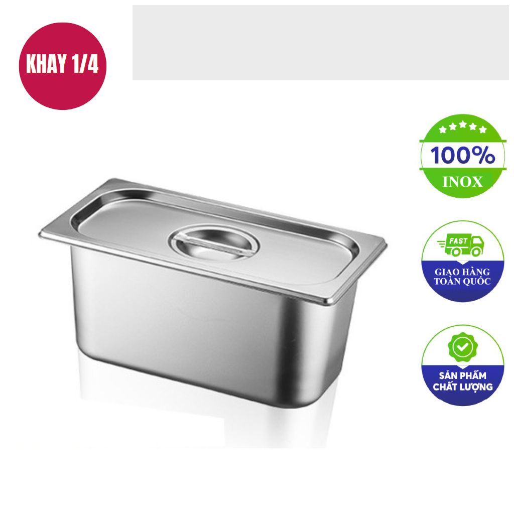 khay inox GN 1 4 inox 201 day 1mm