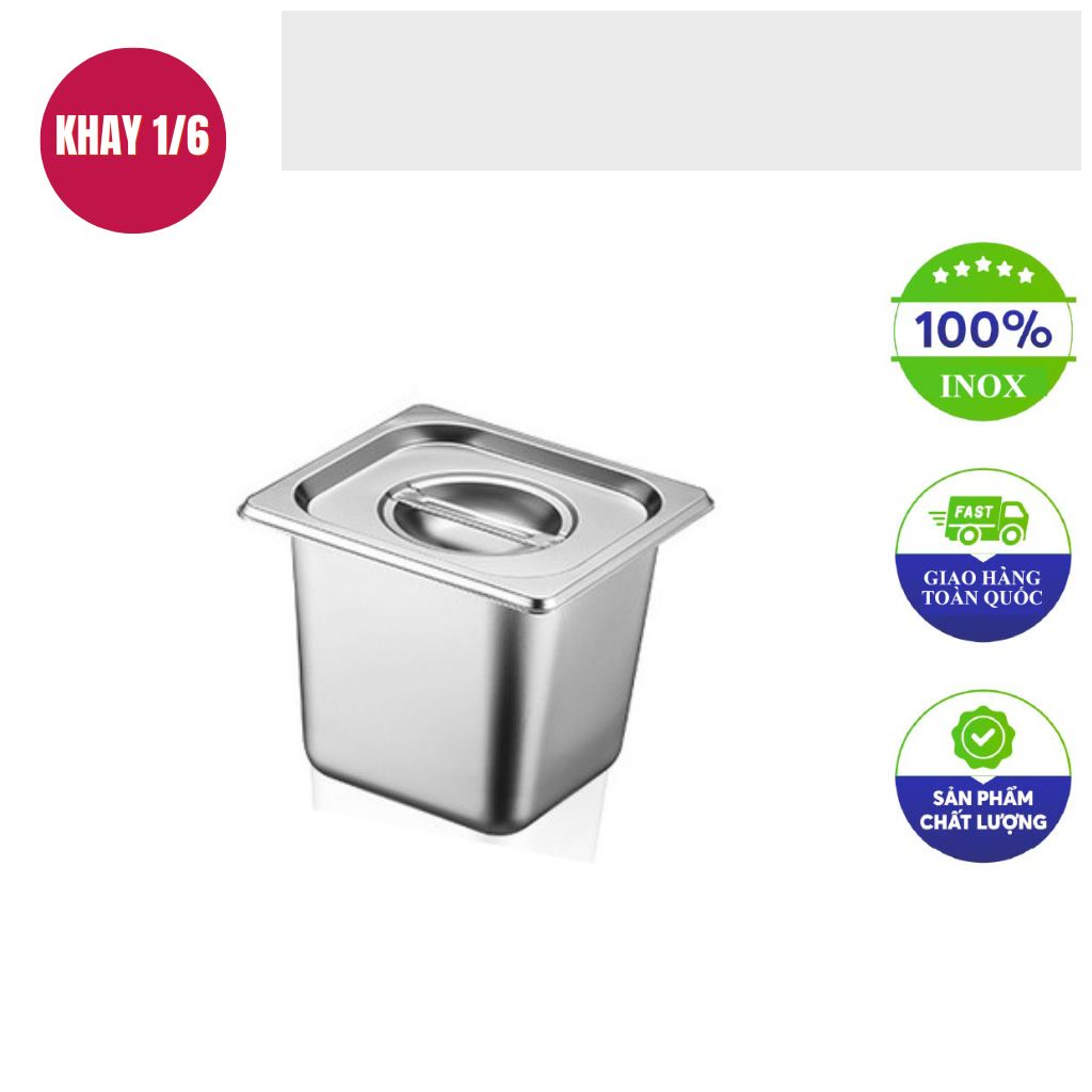 khay inox GN 1 6 inox 304 day 1mm