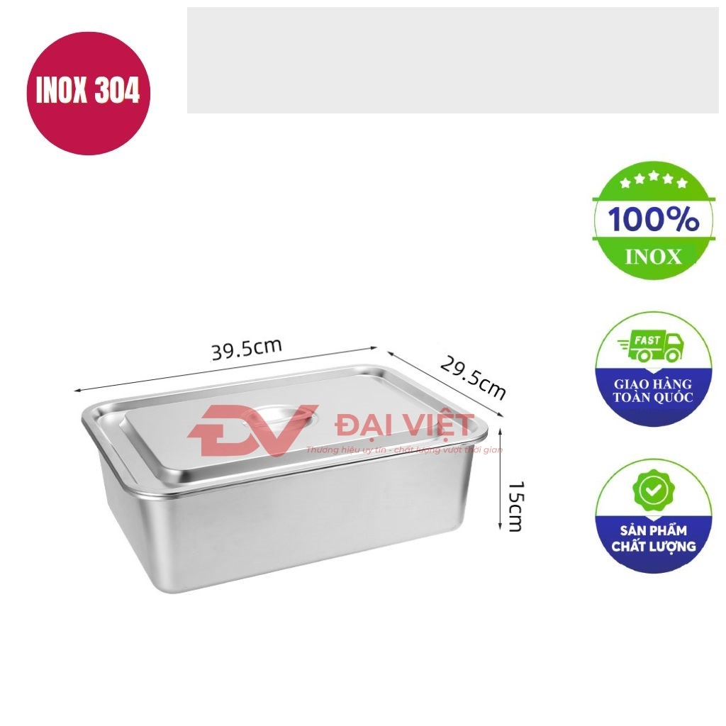 khay inox chu nhat co nap 315x215x7cm