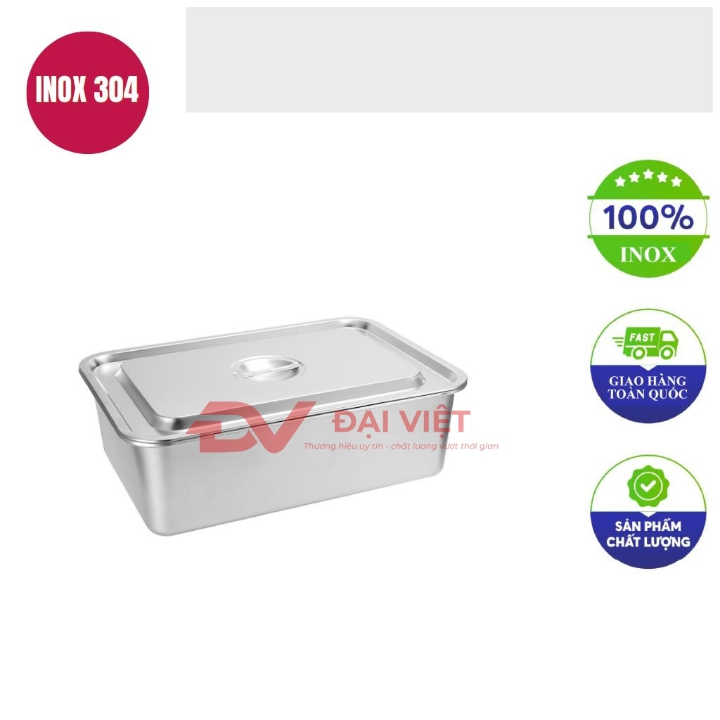 khay inox chu nhat co nap 355x265x10cm