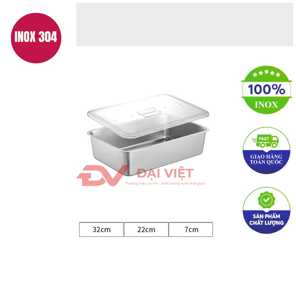 khay inox co nap 32x22x7cm 1