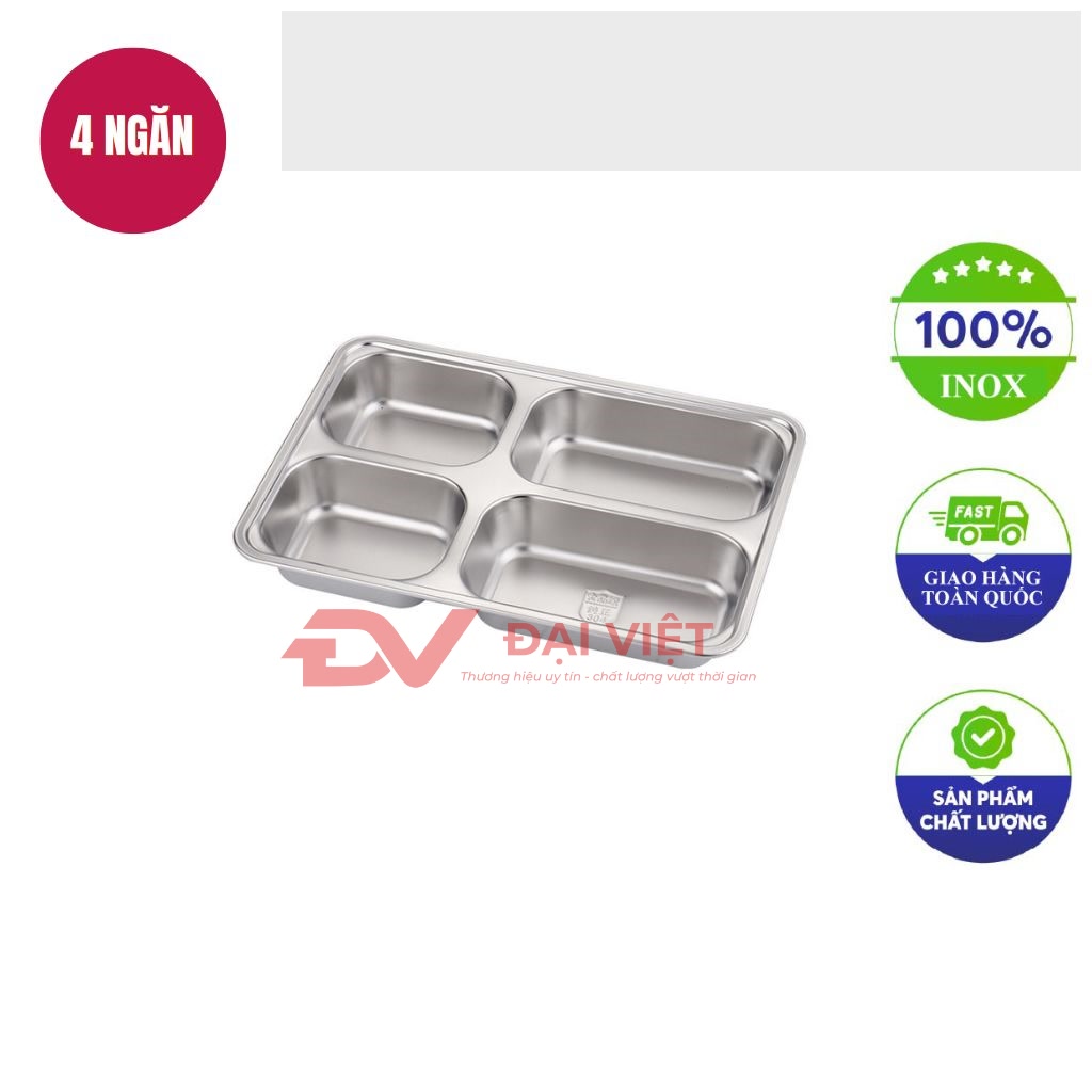 khay inox dung thuc an 4 ngan 335x23x46cm