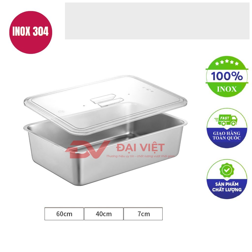 khay inox dung thuc an co nap 60x40x7cm