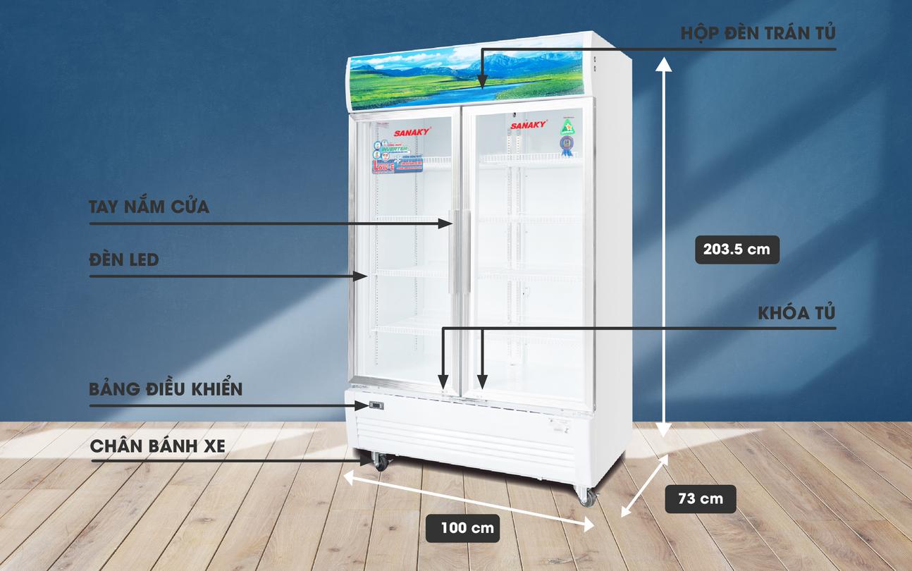 Tổng quan về Tủ Mát 2 cánh Sanaky VH-1009HP3 inverter dàn Đồng 1000 lít