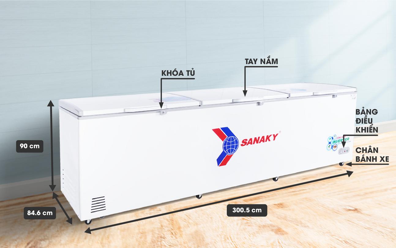 Tủ Đông Sanaky VH-1399HY3 inverter 1 ngăn dàn Đồng 1300 lít