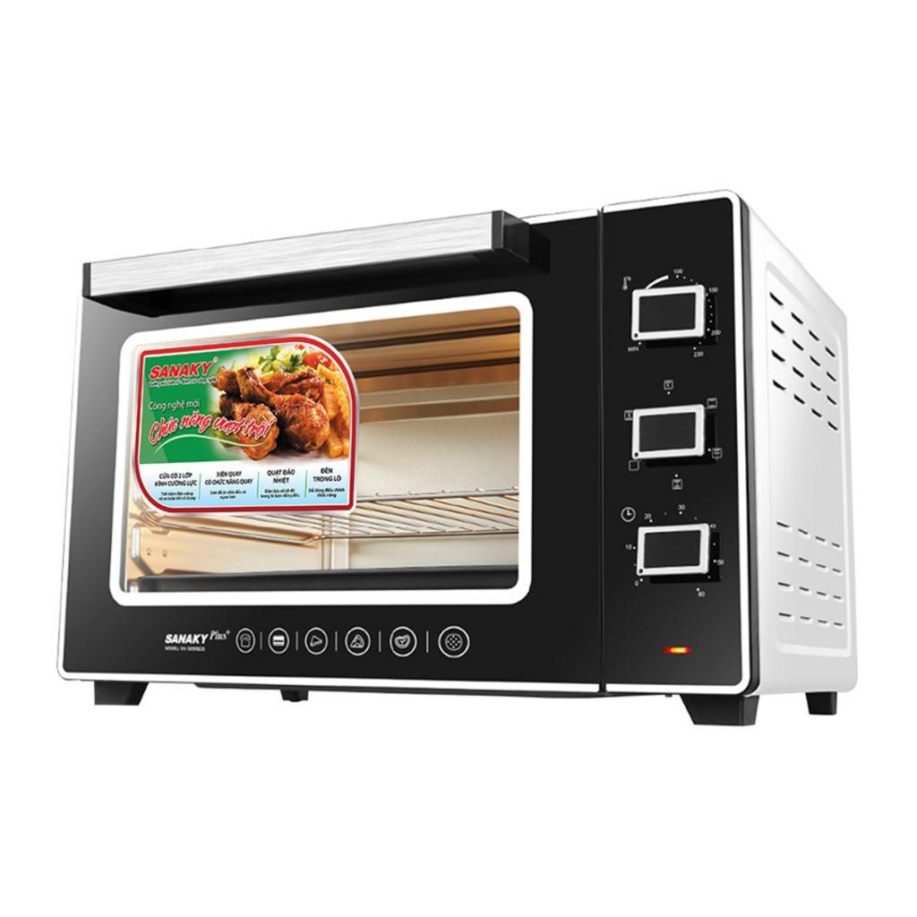 Lò Nướng Sanaky VH-5099S2D/N2D trong không gian bếp hiện đại màu đen thiết kế chắc chắn