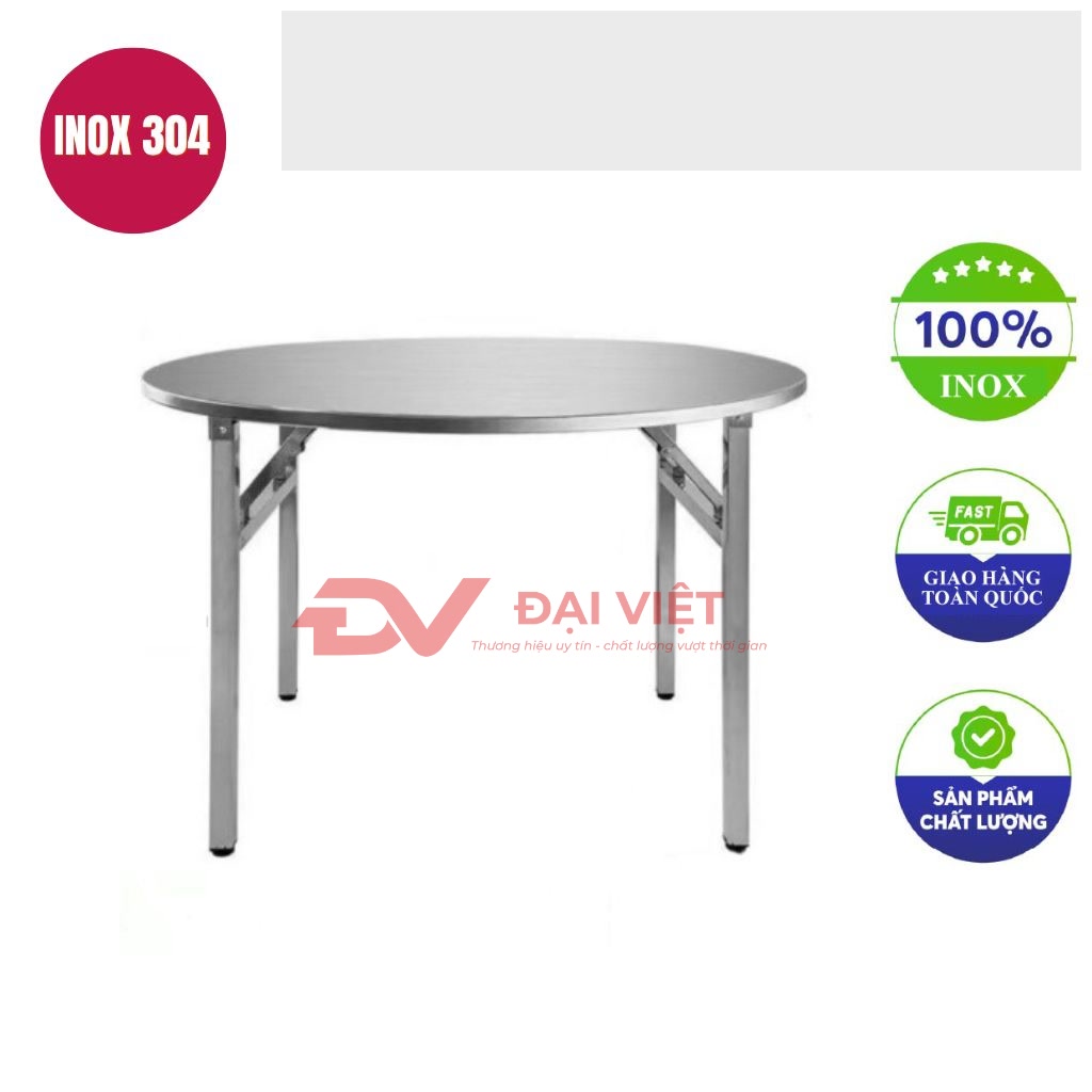 mat ban inox tron 180cm