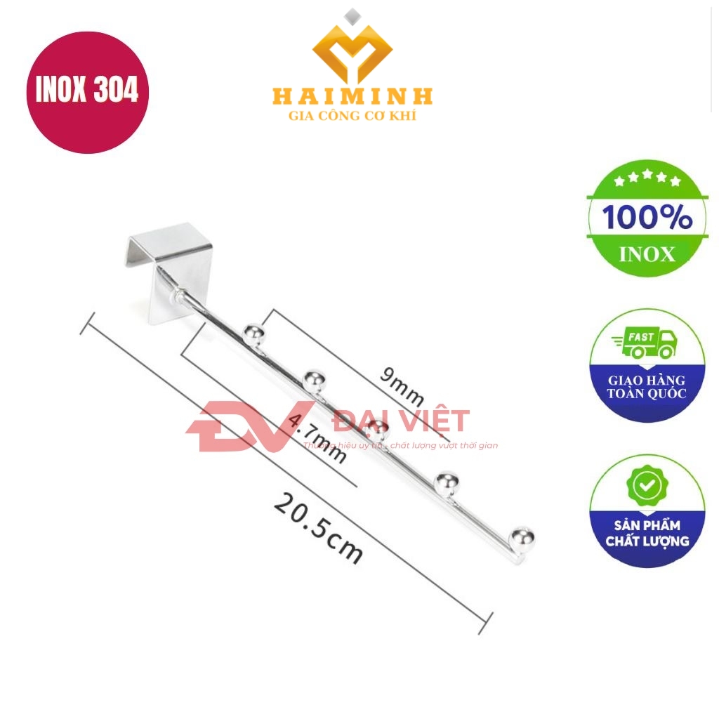 moc inox treo quan ao 205cm