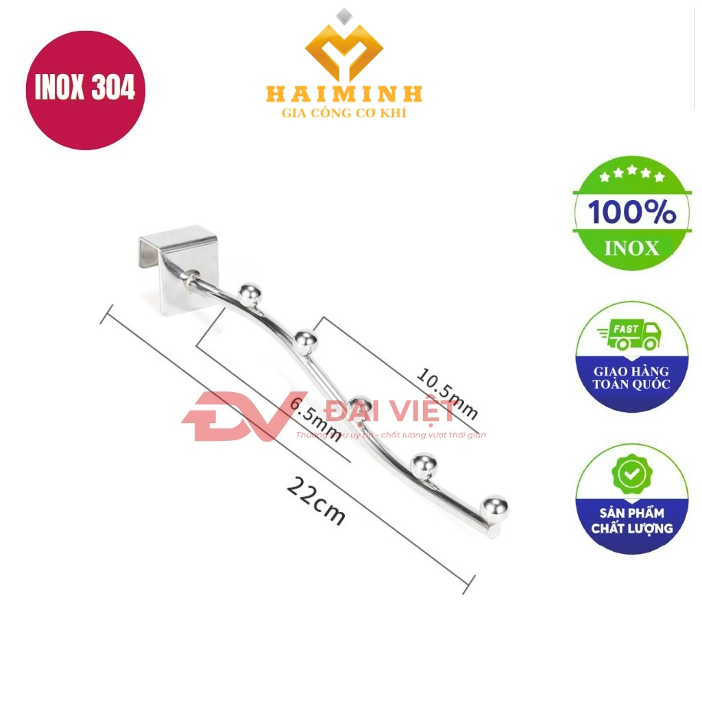 moc inox treo quan ao 22cm