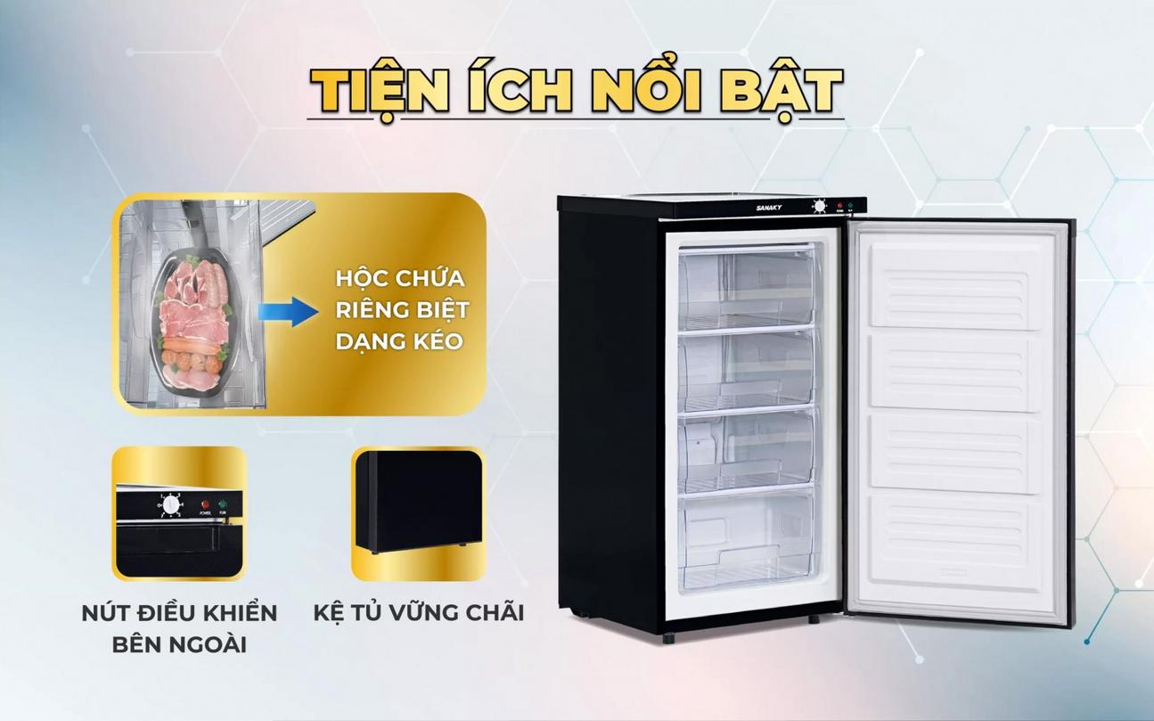 Công suất tiết kiệm điện Tủ Đông Đứng Sanaky VH-160K