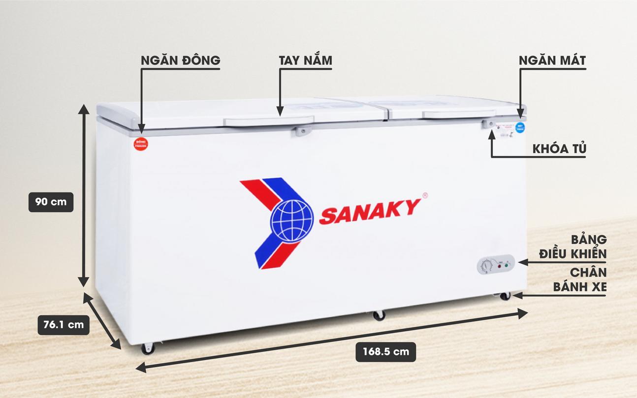 Tủ Đông Mát Sanaky VH-668W2 2 ngăn dàn nhôm 660 lít