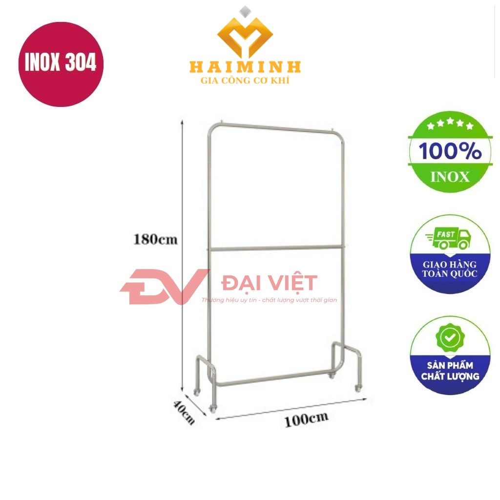 sao treo quan ao inox 100x40x180cm