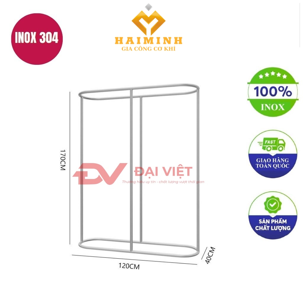 sao treo quan ao inox 120x40x170cm