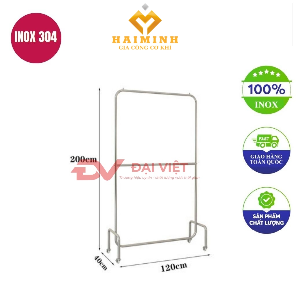 sao treo quan ao inox 120x40x200cm