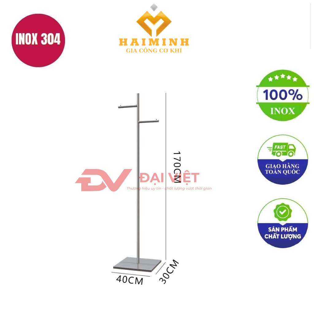 sao treo quan ao inox 40x30x170cm