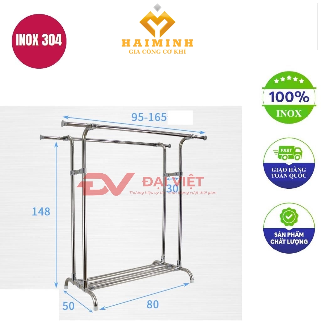 sao treo quan ao inox 80x50x148cm