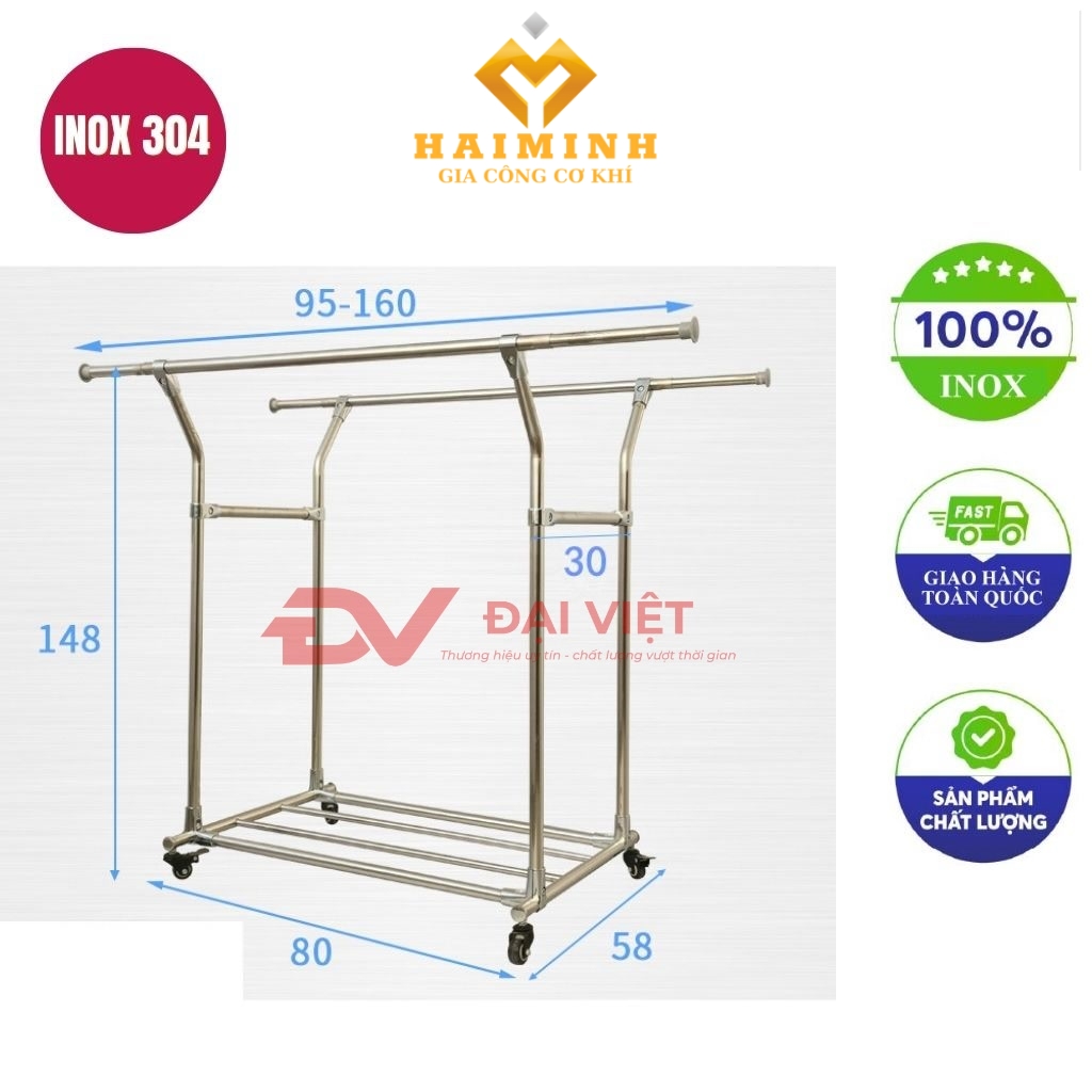 sao treo quan ao inox 80x58x148cm