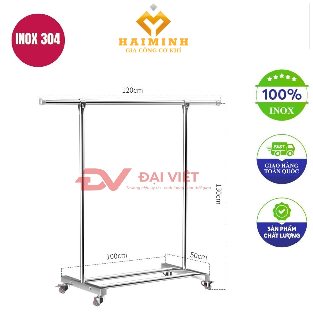 sao treo quan ao inox don 100x50x130cm
