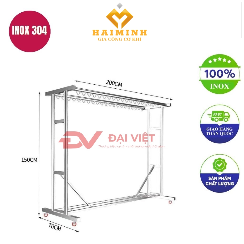 sao treo quan ao lap rap 200x70x150cm