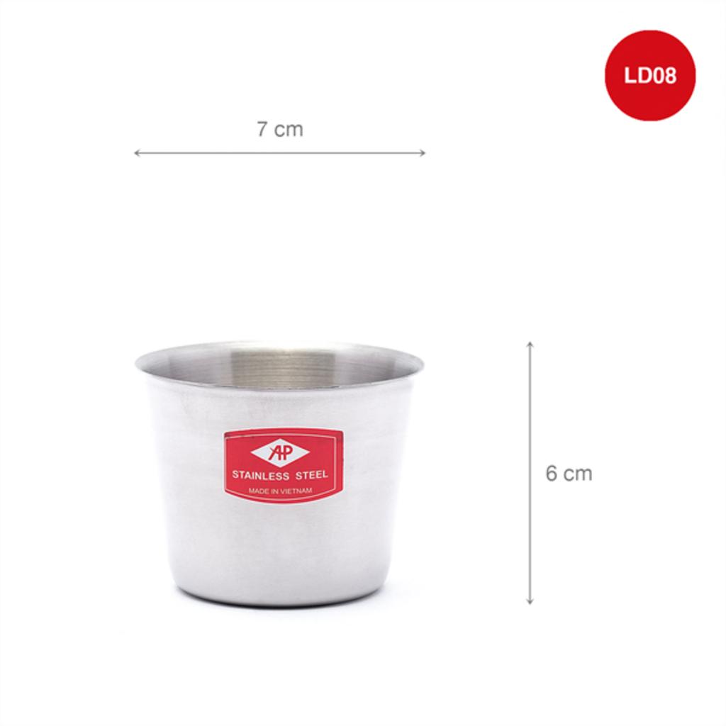 Ly đá Inox Size 08 – Cái gọn gàng, mài nhẵn miệng, dễ vệ sinh, dùng trong gia đình và quán ăn