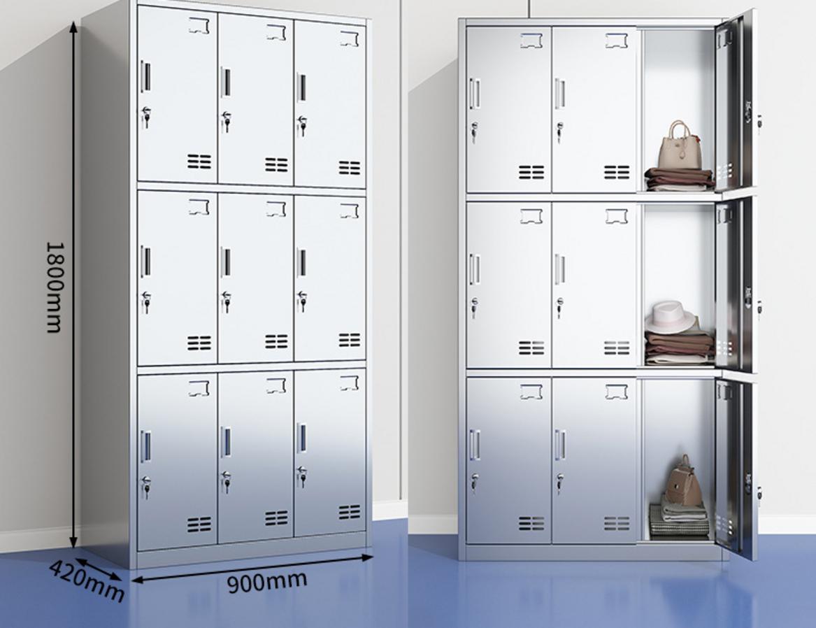 Thông số kỹ thuật tủ quần áo inox 9 cửa