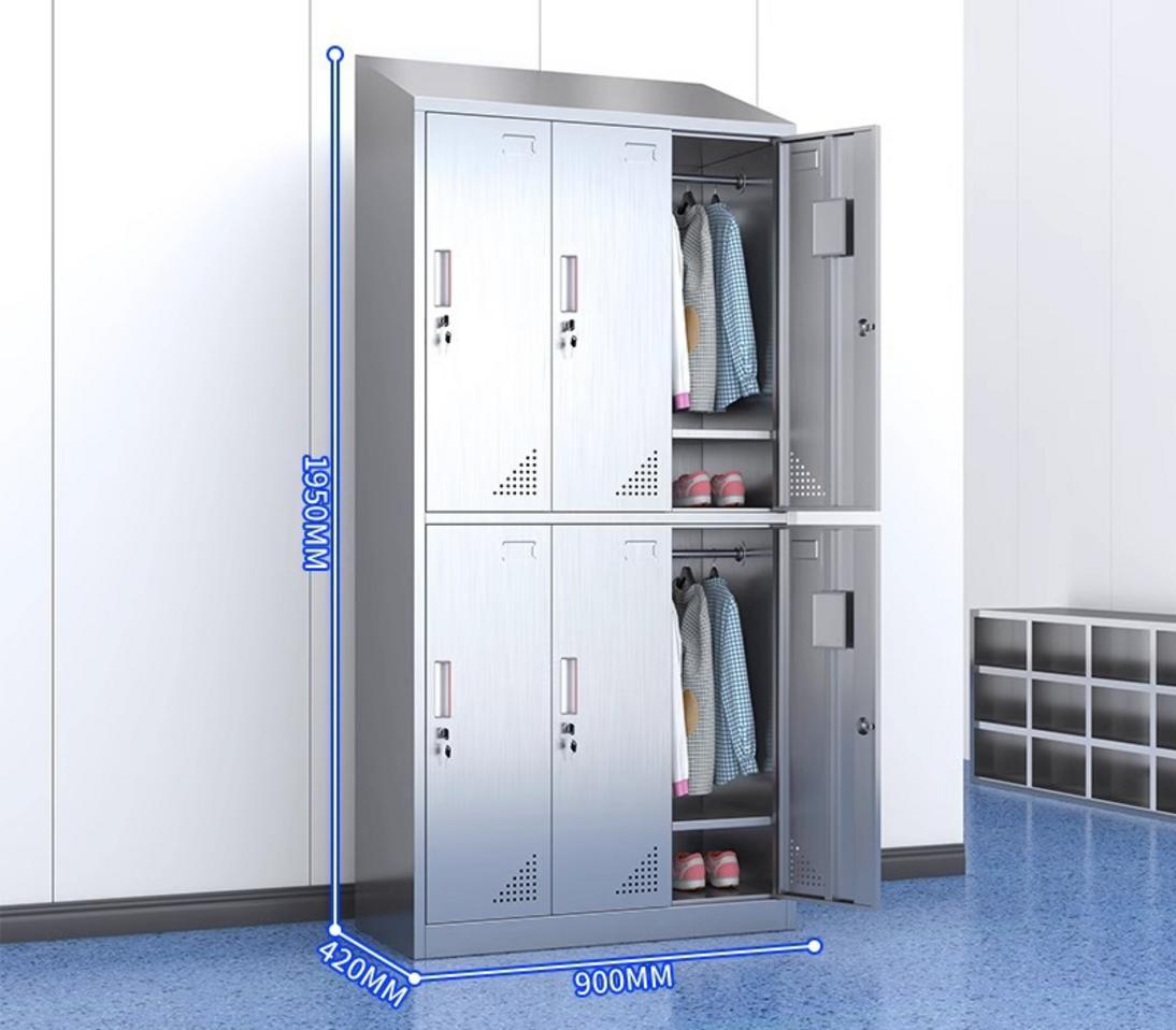 Thông số kỹ thuật tủ quần áo inox 6 cửa mái xéo