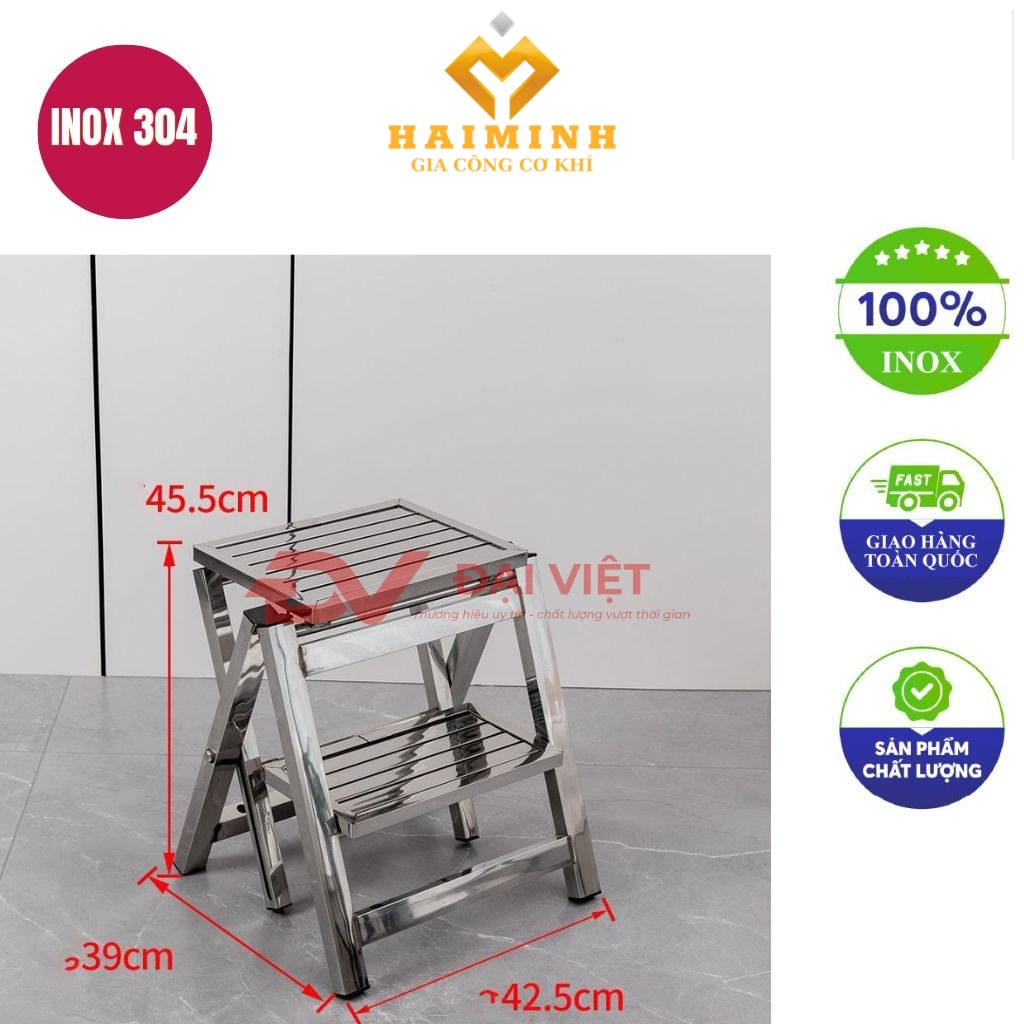 thang inox 2 bac gap gon dai 45cm