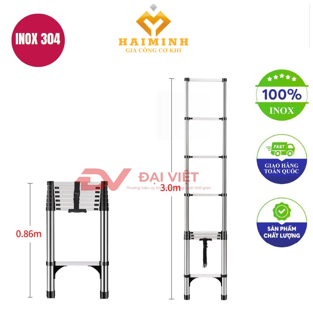 thang rut inox 3m