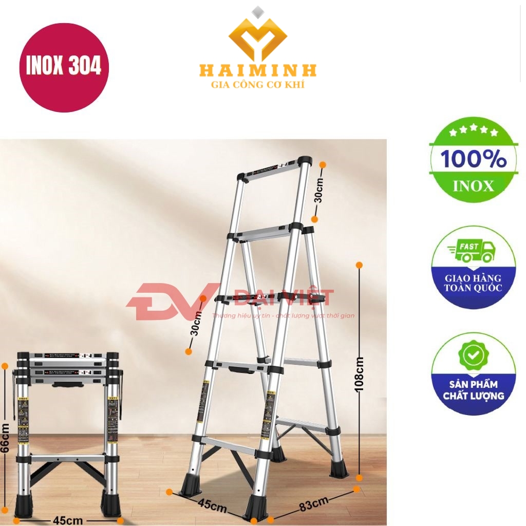thang rut inox 4 bac dai 25m