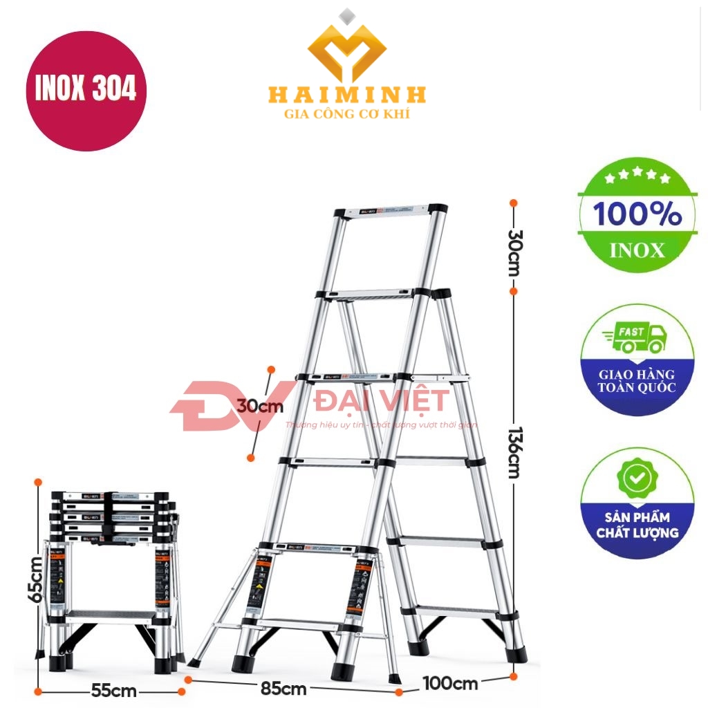 thang rut inox 5 bac dai 136m