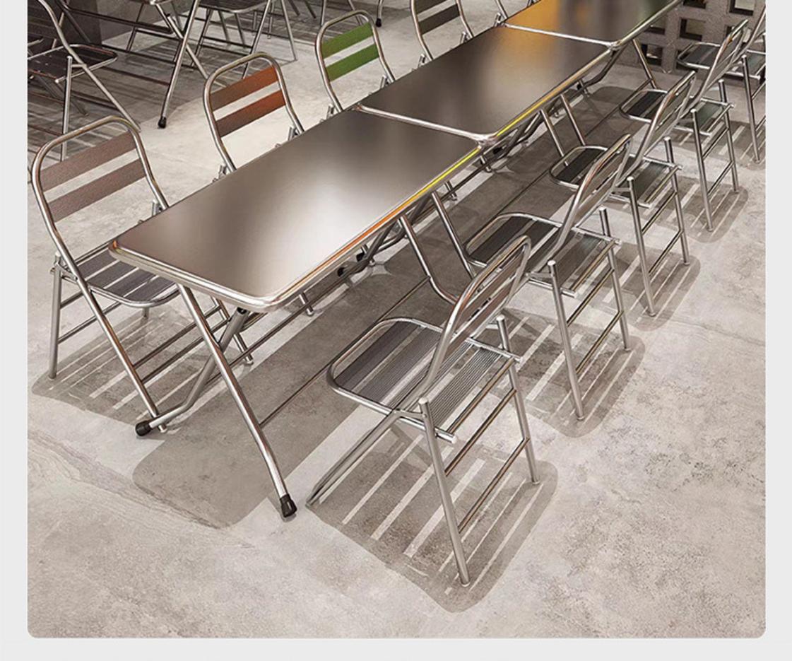 Thông số kỹ thuật của bàn xếp inox chữ nhật 1m4 với chi tiết kích thước và vật liệu