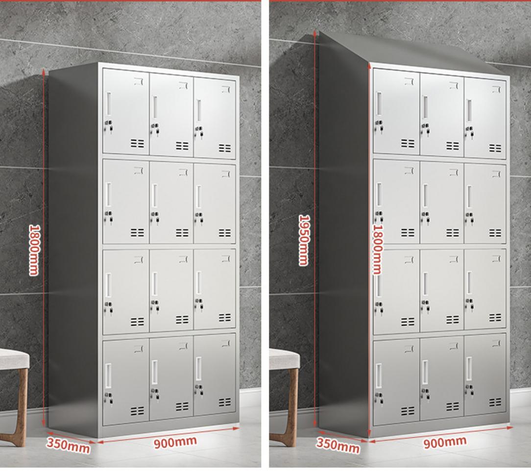 Thông số kỹ thuật của tủ quần áo inox 12 cửa mái xéo