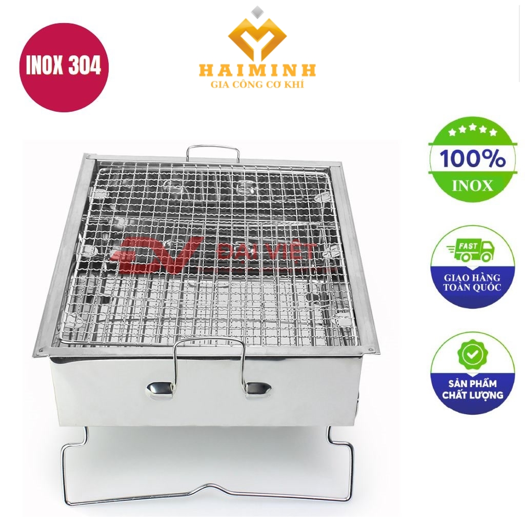 thung nuong than inox 35x29x16cm Cac mep gap chan dap bang may CNC
