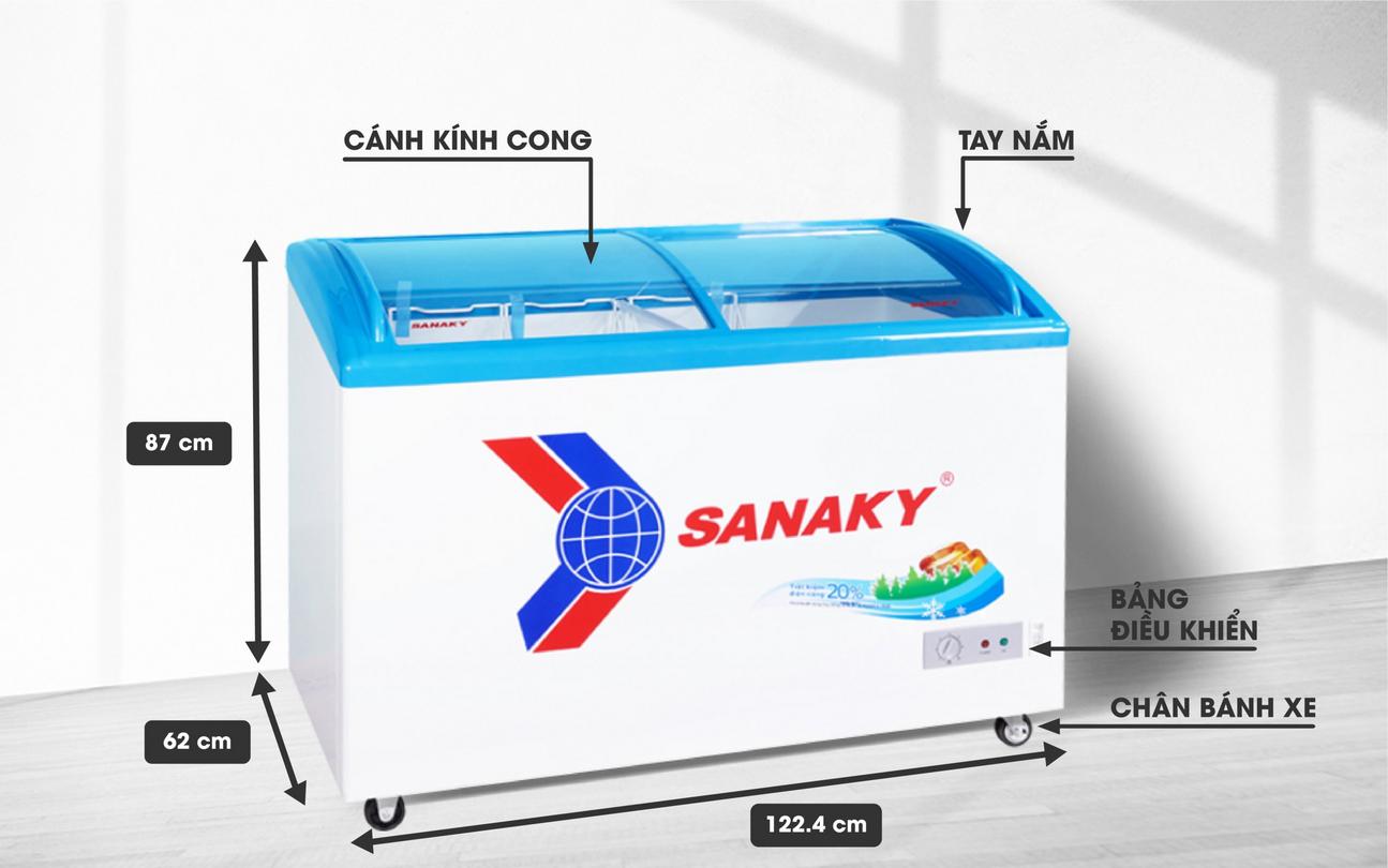 Tủ Đông 1 ngăn mặt kính Sanaky VH-4899K dàn Đồng 480 lít