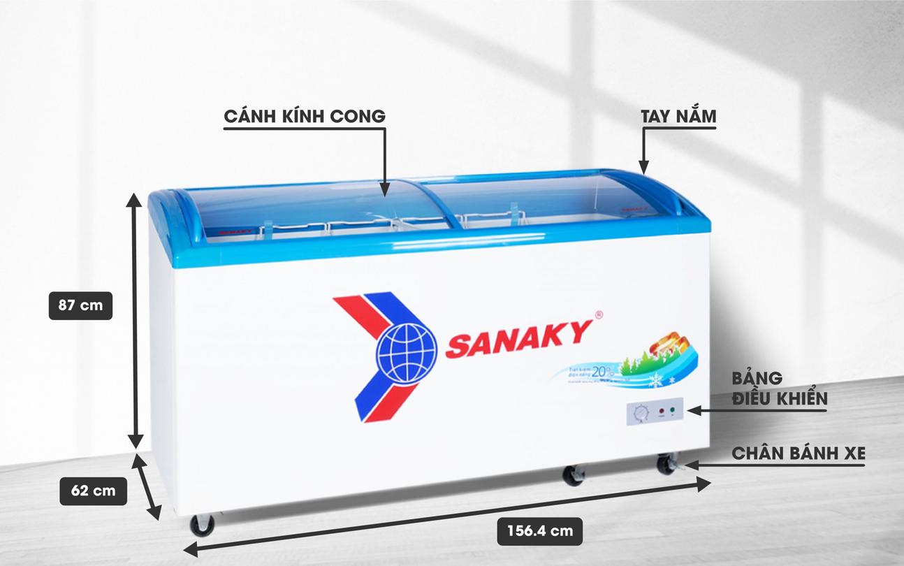Tủ Đông 1 ngăn mặt kính Sanaky VH-6899K dàn Đồng 680 lít