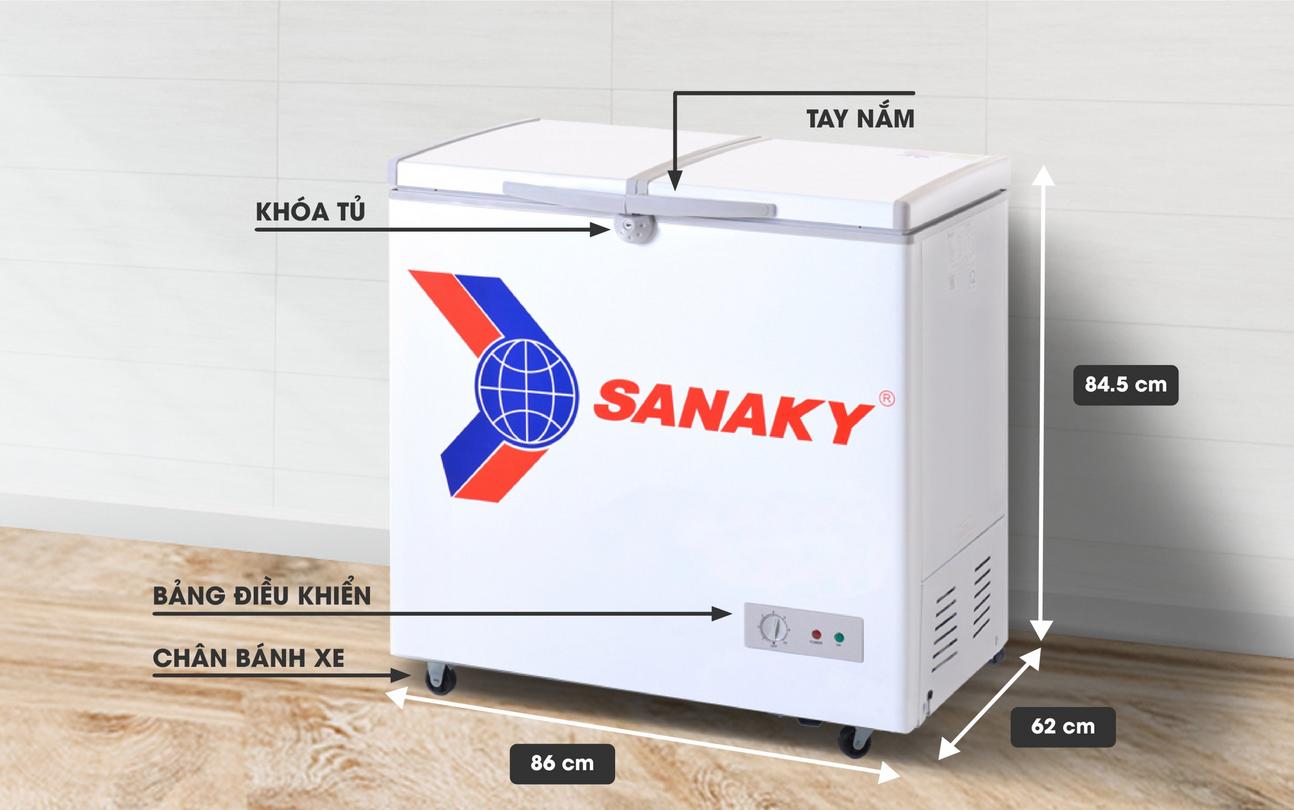 Tủ Đông 1 ngăn Sanaky VH-225A2 dàn nhôm 220 lít