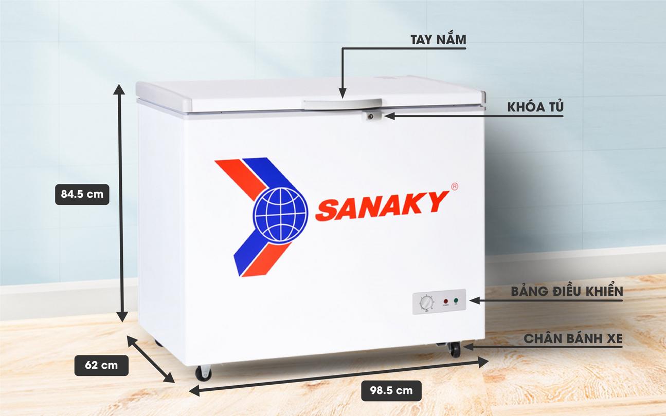 Tủ Đông 1 ngăn Sanaky VH-255HY2 dàn nhôm 250 lít